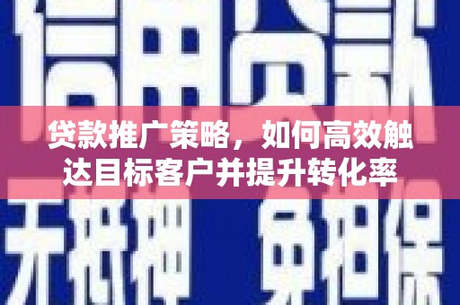 龙子湖贷款推广策略，如何高效触达目标客户并提升转化率